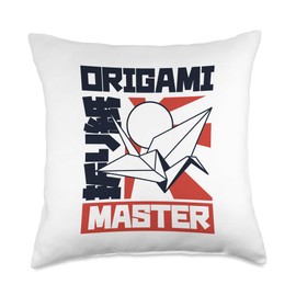 Best Easy Origami Crane Paper Gifts For Beginners Paper Crane Folding Owl Master Origami Throw Pillow, 18x18, Multicolor