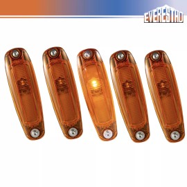 EVERESTHD 5Pcs LED Amber Front Cab Roof Marker Light Fit For Freightliner Cascadia 2018-up