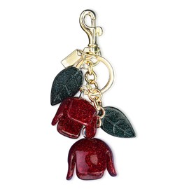 lonmajins Bag Charms for Women,Cute Flowers Purse Keychain,Handbag Charm,Key Chains Accessories Decor for Women Gifts-Red