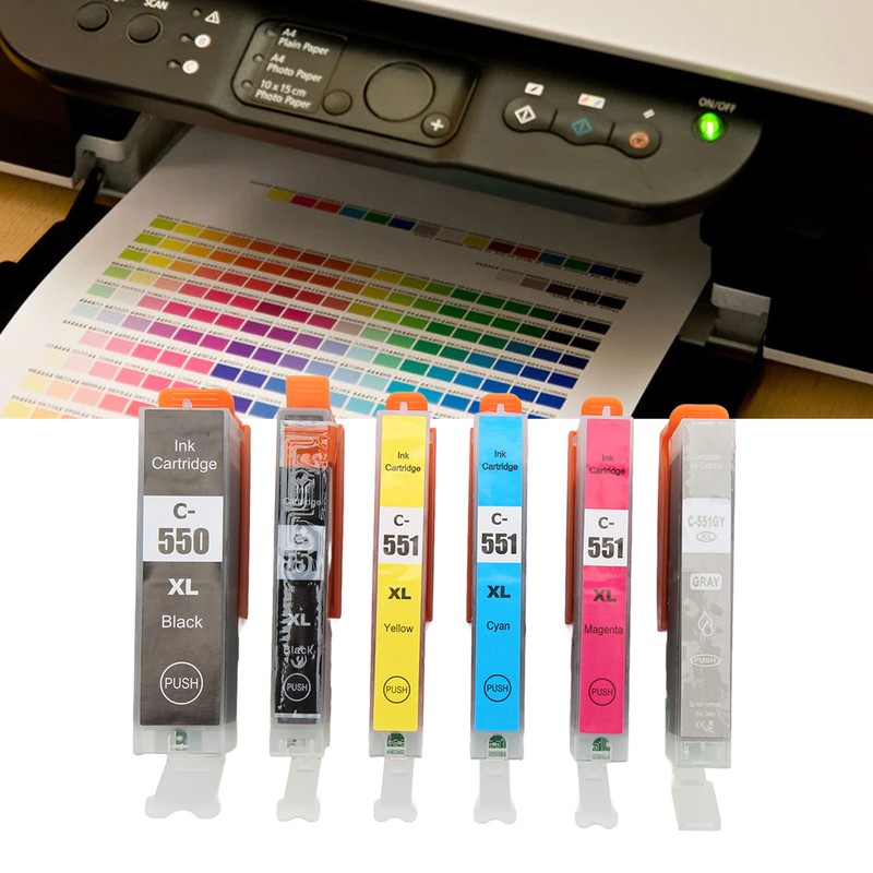 Printer Ink Cartridge Set No Fading Accurate Ink Cartridge Replacement