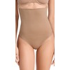 Yummie womens Seamless Solutions High Waist Shaping Thong Panties, Almond,
