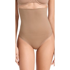 Yummie womens Seamless Solutions High Waist Shaping Thong Panties, Almond, 1X-2X US