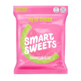 SmartSweets Sourmelon Bites, Candy with Low Sugar (3g), Low Calorie, Plant-Based, Free From Sugar Alcohols, No Artificial Colors or Sweeteners, 1.8 oz.