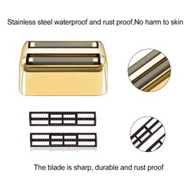 colorski 3 pack Professional Replacement Foil and Cutters Compatible with BaBylissPRO Barberology Double Foil FXFS2 Shaver Replacement Heads,Gold