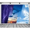 Loccor 9x6ft Fabric Climate Change Backdrop Variety Weather Condition Collage