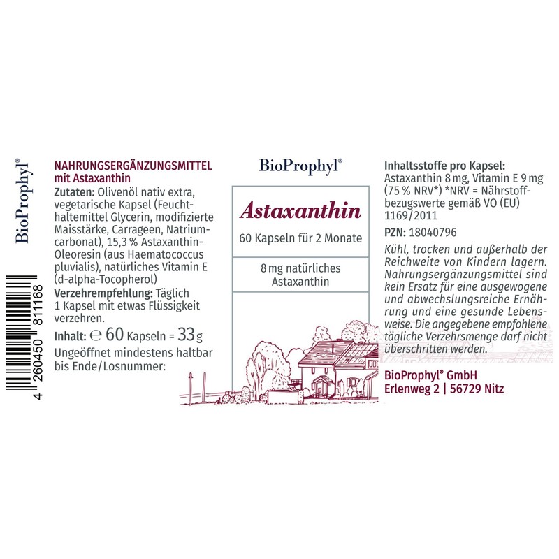 BioProphyl® Astaxanthin - 8 mg pure astaxanthin as extract of