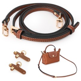 Shoulder Strap for Longchamp Women's Bag, Leather Shoulder Strap for Mini Bags, Leather Straps for Longchamp, Adjustable Shoulder Strap for Bags, Mini Bag Straps, Cognac