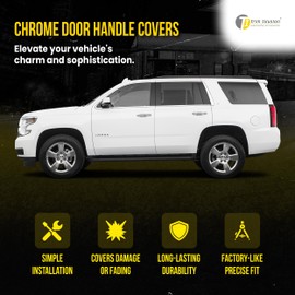 Trim Illusion Snap On Gloss Black Car Door Handle Cover Trim Compatible with GMC Sierra 1500/2500 HD 2014-2018 No Smart Key, DH6226BLK