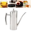 Oil Dispenser Bottle Stainless Steel Mirror Appearance Curved Handles Ergonomic