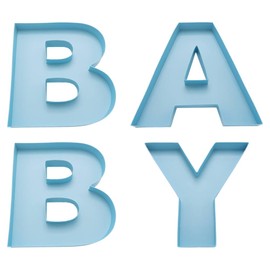 12" Cardboard Letter Shaped Mache Decorative Strawberries Fillable Sweets Candy Container Box (Blue BABY)