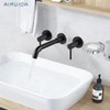 Airuida Solid Brass Widespread Wall Mount Bathroom Faucet with 360