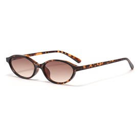 EJDHA Vintage Oval Sunglasses for Women Tortoise Shell Brown Gradient Lens, Leopard Print / Gradient, Unit size
