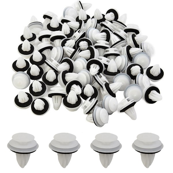 50 PCS White Car Trim Clips,Car Body Trim Clips Kit,