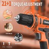 PULITUO 20V Cordless Drill/Driver, 2 Batteries Electric Screwdriver, 30Nm Power