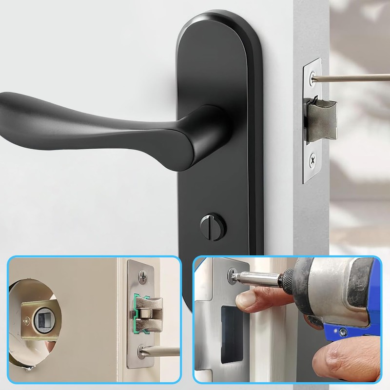 MACHSWON 2 Pcs 30mm Flat Tubular Mortice Latch Stainless Steel