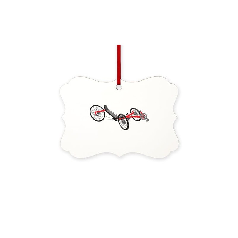 CafePress Recumbent, Tricycle, Trike, Bicycle, Bike, Cycle, Scroll Holiday Ornament