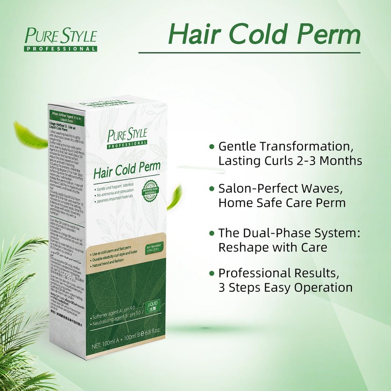 PureStyle Professional Hair Cold Perm Kit, No Heat Damage Free