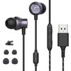GEVO USB Earbuds Headset with Microphone for PC, USB Earphones