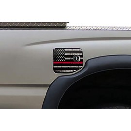 Car-Gear Gas Cap Decal Fuel Door Graphics Kit Vinyl Decal Wrap Compatible with Toyota Tacoma 1995-2004 - Red Line Flag