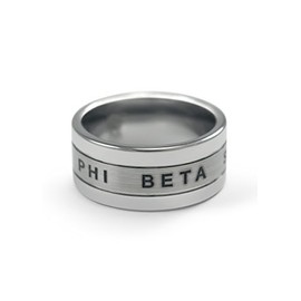 The Collegiate Standard Phi Beta Sigma Fraternity Inspired Tungsten Ring with Laser Engraved Greek Letters