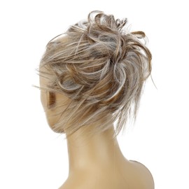 PRETTYSHOP Hairpiece Hair Rubber Scrunchie Scrunchy Updos VOLUMINOUS Wavy Messy Bun light brown gray mix #6Hgray G27F