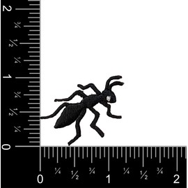(Set of 2) Black Ant, Facing Left & Right, Bugs, Insects, Embroidered, Iron-on Patch