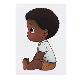 'Cute Sitting Boy' Temporary Tattoo - Water Resistant, Skin-Safe, Non-Toxic Transfer (TO00081011)