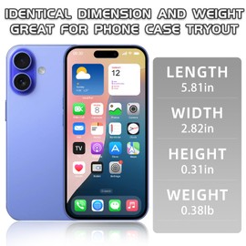 Dummy Fake Phone Model, Looks Like The RealPhone Compatible withPhone 16 Pro Max, for Cellphone Store Display or Send a ToyPhone for Kids (16,Ultramarine,The Screen is Printed with Patterns)