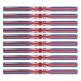 BIKE-label 3D Sticker Union Jack England Stripe 10 Pieces 150 x 10 mm 300552VE
