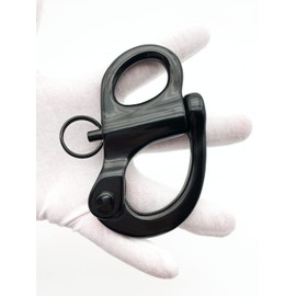 QIANJIEER Stainless-Steel Quick Release Shackle - Fixed Bail Snap Shackle, 3-3/4"(96mm), 2204 LBS, Ideal Connector for Sail Boats, Helicopters, Mountaineering, Rock Climbing, Swings, Pet Chains, etc.