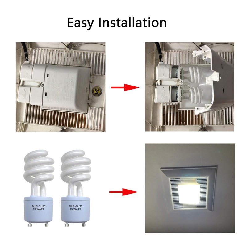 Valoisa MLS13W GU35 Light Bulbs,Replacement for Panasonic VQL5 Exhaust Fans,Ceiling