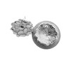 Textured Cookie Nugget Pierced Stud Earrings, Silver-Tone, 19mm