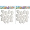 Pack of 12 White or Colourful Plastic Easter Eggs, 6