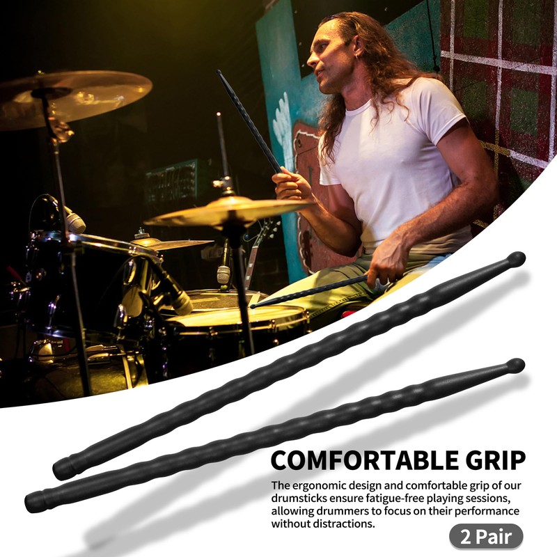 Drum Sticks 5A Drumsticks (2Pack-Black)