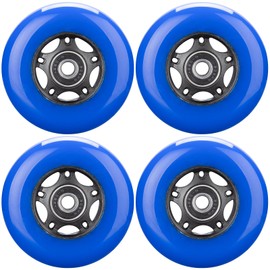 WHEELCOME Inline Skate Wheels Outdoor & Indoor Blade Roller Skate Wheels 85a Roller Hockey Wheels w/Bearings ABEC-9 for Scooter Luggage Repair, 64mm 70mm 72mm 76mm 80mm Dia, 8-Pack (Blue, 80mm)