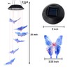 Timbre de viento, luces solares, campanillas de viento de mariposa,
