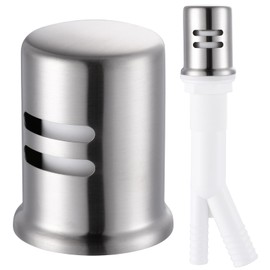 Dishwasher Air Gap Cover, Dishwasher Air Gap Cap for Kitchen Sink, Solid Brass Dishwasher Overflow Vent Cap Replacement Kit, Brushed Stainless Steel