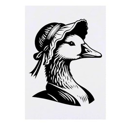 'Goose Wearing A Bonnet' Temporary Tattoo - Water Resistant, Skin-Safe, Non-Toxic Transfer (TO00075767)