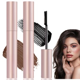2Pcs Mascara Black Brown,M/ascara Waterproof,Smudge Proof Ma/scara,False Lash Effect Mas/cara,Curling Voluminous Tubing Masc/ara,L/ash Extensions,4D Silk Fiber Lash Masca/ra,Lengthening Mascara Black