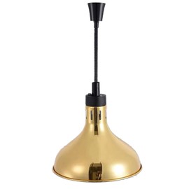 Hanging Food Heat Lamp Commercial Food Warmer Lights Telescopic Heating Lamps for Buffet Kitchen Restaurant(Dia.29cm,Adjustable Height.60-150cm) (Golden)