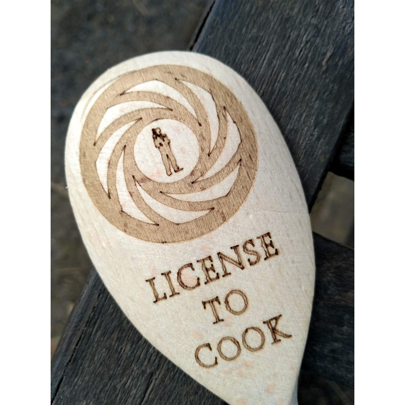FastCraft JAMES BOND 007 INSPIRED WOODEN BAKING SPOON WOOD KITCHEN
