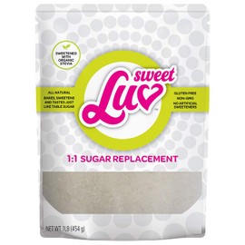 LUV Keto Sweetener Stevia Blend - 1:1 Sugar Free Substitute for Baking 1 Lb Bag - All Purpose Low Carb Natural Gluten Dairy Free Vegan Non GMO Paleo Diet Sweetener