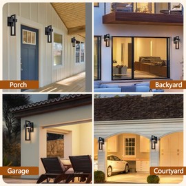 Easyusahome 2-Pack Modern Outdoor Wall Lights, 15W LED Exterior Lighting