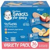 Gerber Teethers Variety Pack Baby Snacks 5.04oz 36 Paquetes de 2 piezas - Snacks Gerber Variados con Sabor a Fresa con Manzana (24) y Pltano con...   