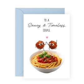 Romantic Love Card for Them - 'Saucy and Timeless Couple' - Gifts for Friends, Brother, Sister, Mum, Dad, Parents, Cousin, Colleagues - Valentines Day Presents Men Women - Comes with Fun Stickers