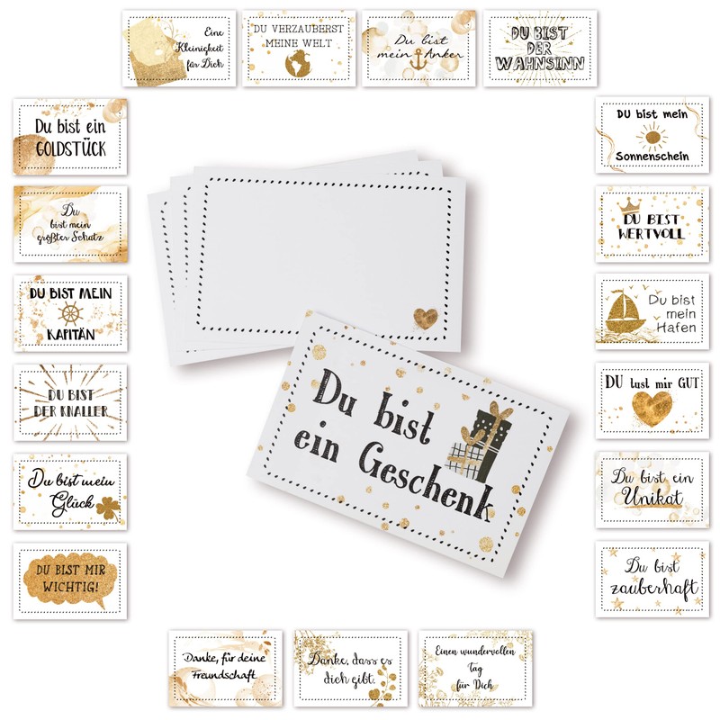 Logbuch-Verlag 20 mini Karten mit Sprüche klein mit Aufkleber Liebe