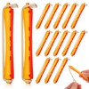 Ipetboom Pack of 24 Hollow Rollers with Elastic Band, Natural