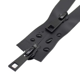YaHoGa 150CM #5 Two Way Separating Waterproof Zippers Black Water Resistant Zippers for Jacket Sewing Coat Down Coats Tailor Craft (59" WP)