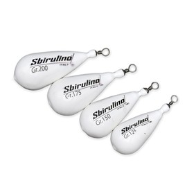 Sbirulino® Set mit 4 Bleien in Birnenform kunststoffbeschichtet, weiß, mit Wirbel