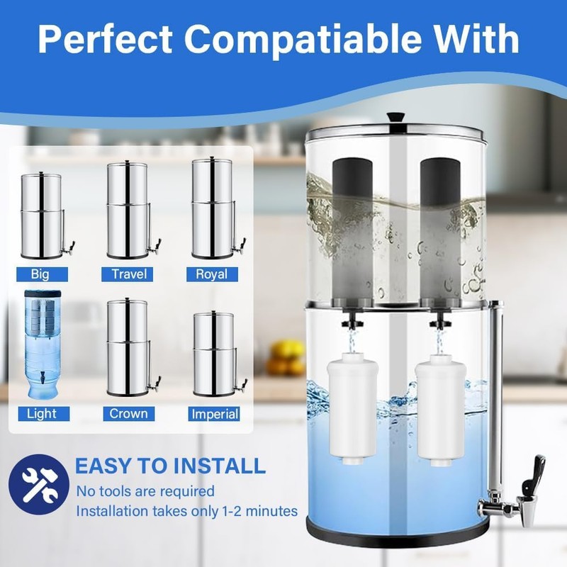 Replacement Water Filter for Berkey PF-2, Fluoride and Arsenic Reduction